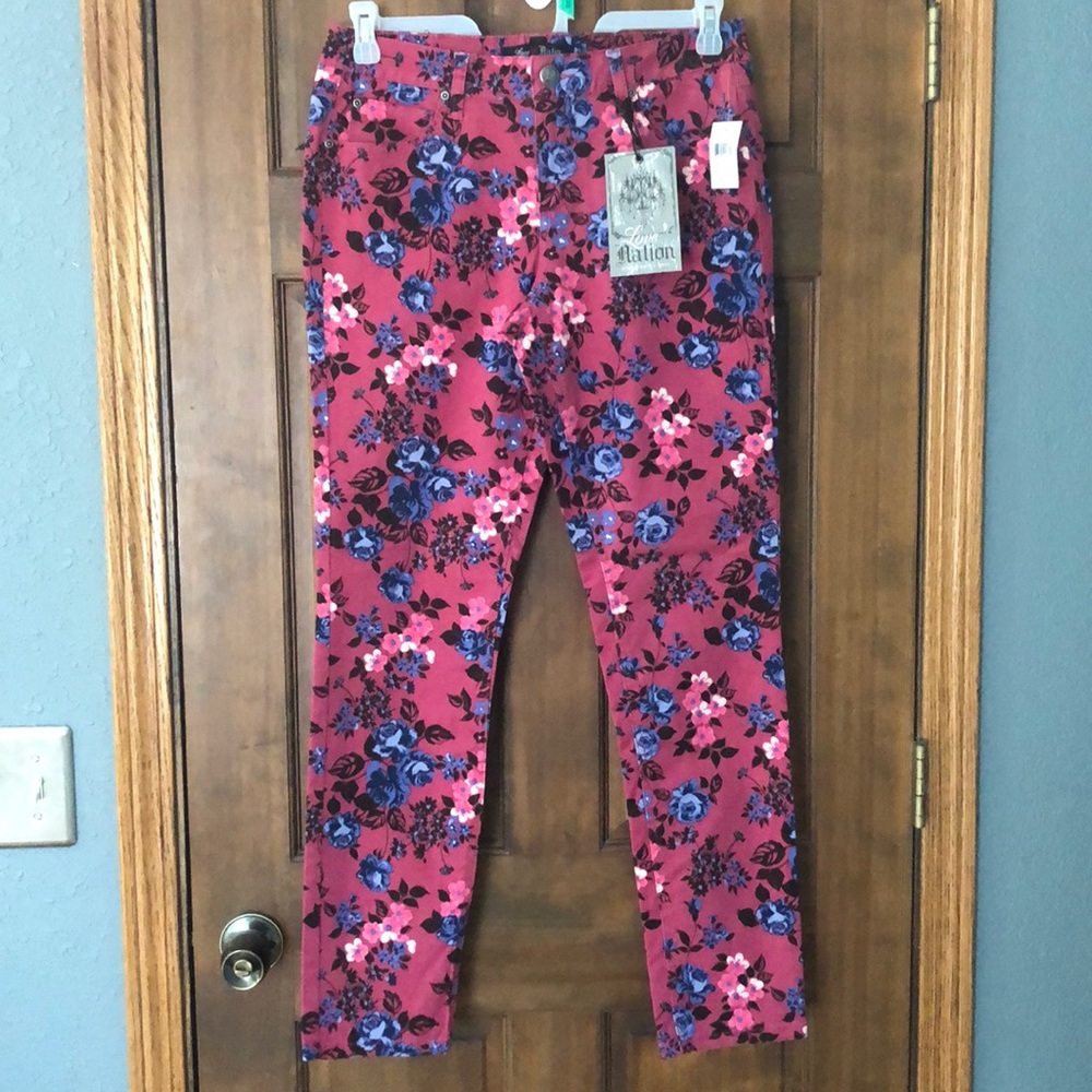 Pink flowered Jeans
